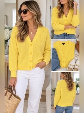 Talbots 100% Pima Cotton Cardigan – Petite Small  Butter Mom Aesthetic